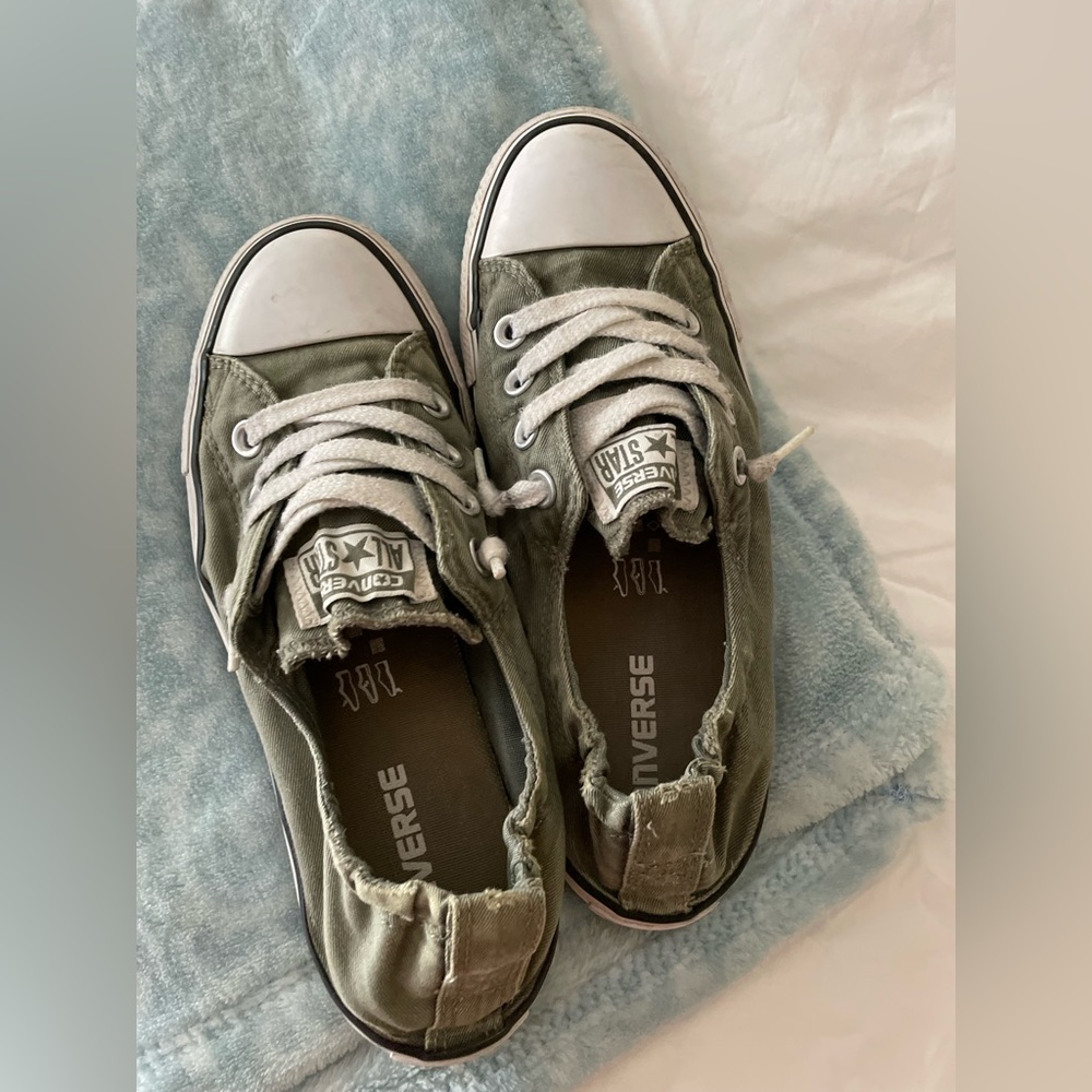 Green converse shoes